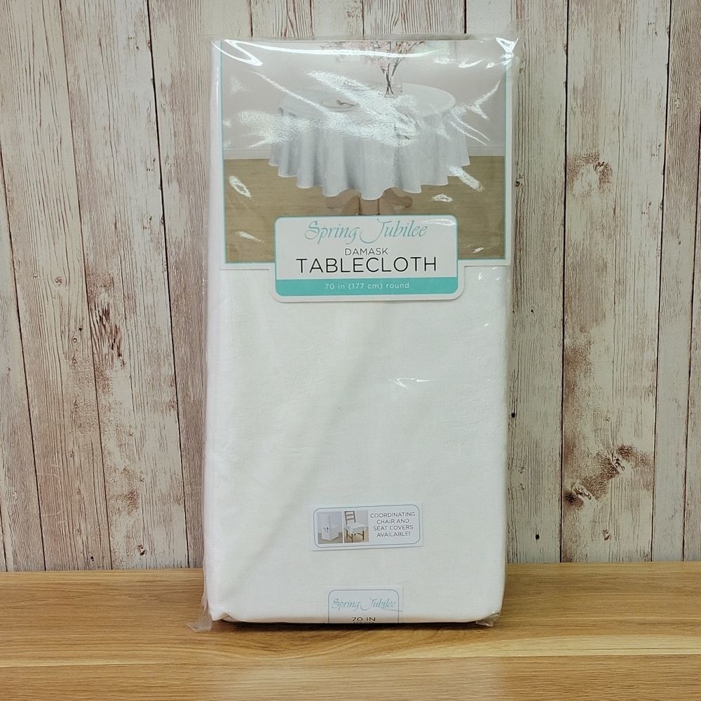 Spring Jubilee white tablecloth
